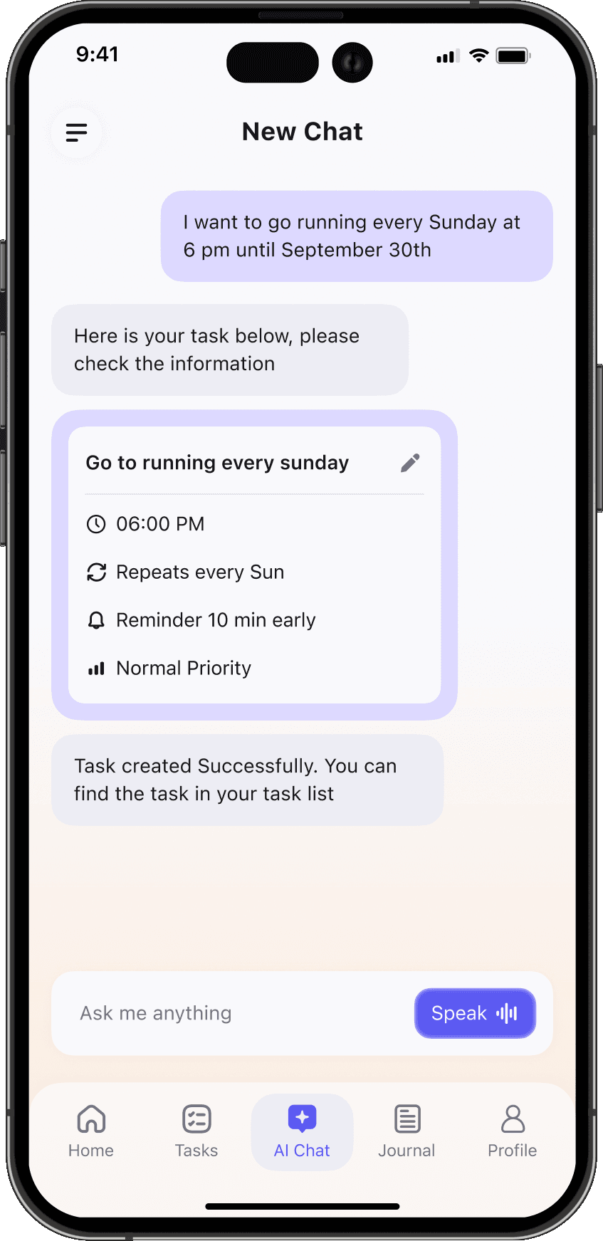 Caplar AI assistant chat screen